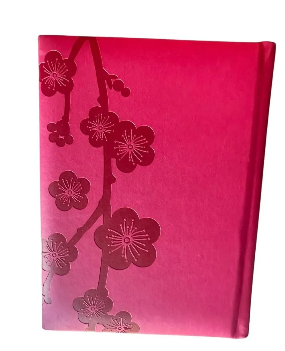 Hallmark Hardcover Journal Hot Pink Magenta Cherry Blossom Debossed Notebook